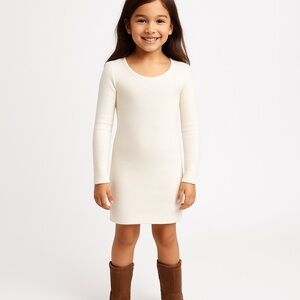 Derek Heart Girls White Sweater Dress Long Sleeve Medium